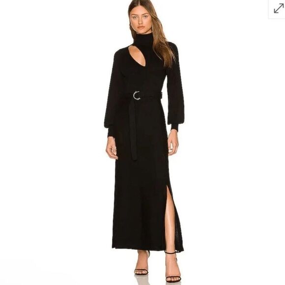 Nicholas wool blend cut out belted mididress NWOT XS